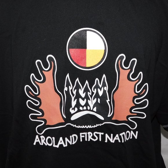 Aroland First Nation Thunder Bay Ontario Mens 2XL T Shirt Black Graphic - Picture 2 of 6